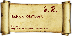Hajduk Róbert névjegykártya